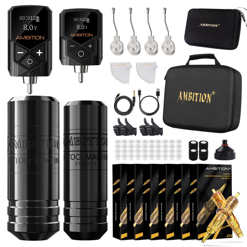 Tattoo Kit  Ambition Vibe Wireless Tattoo Machine Kit – Ambition Tattoo